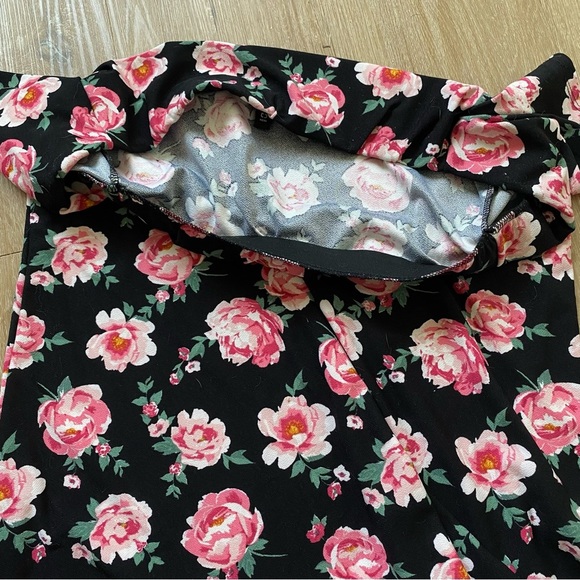 H&M Off The Shoulders Bold Floral Shift Dress Medium - Picture 5 of 10